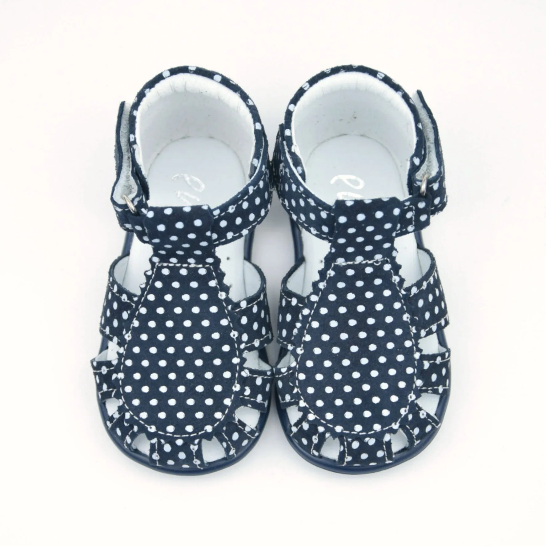 (2378-2) Emel Navy polkadot closed sandals