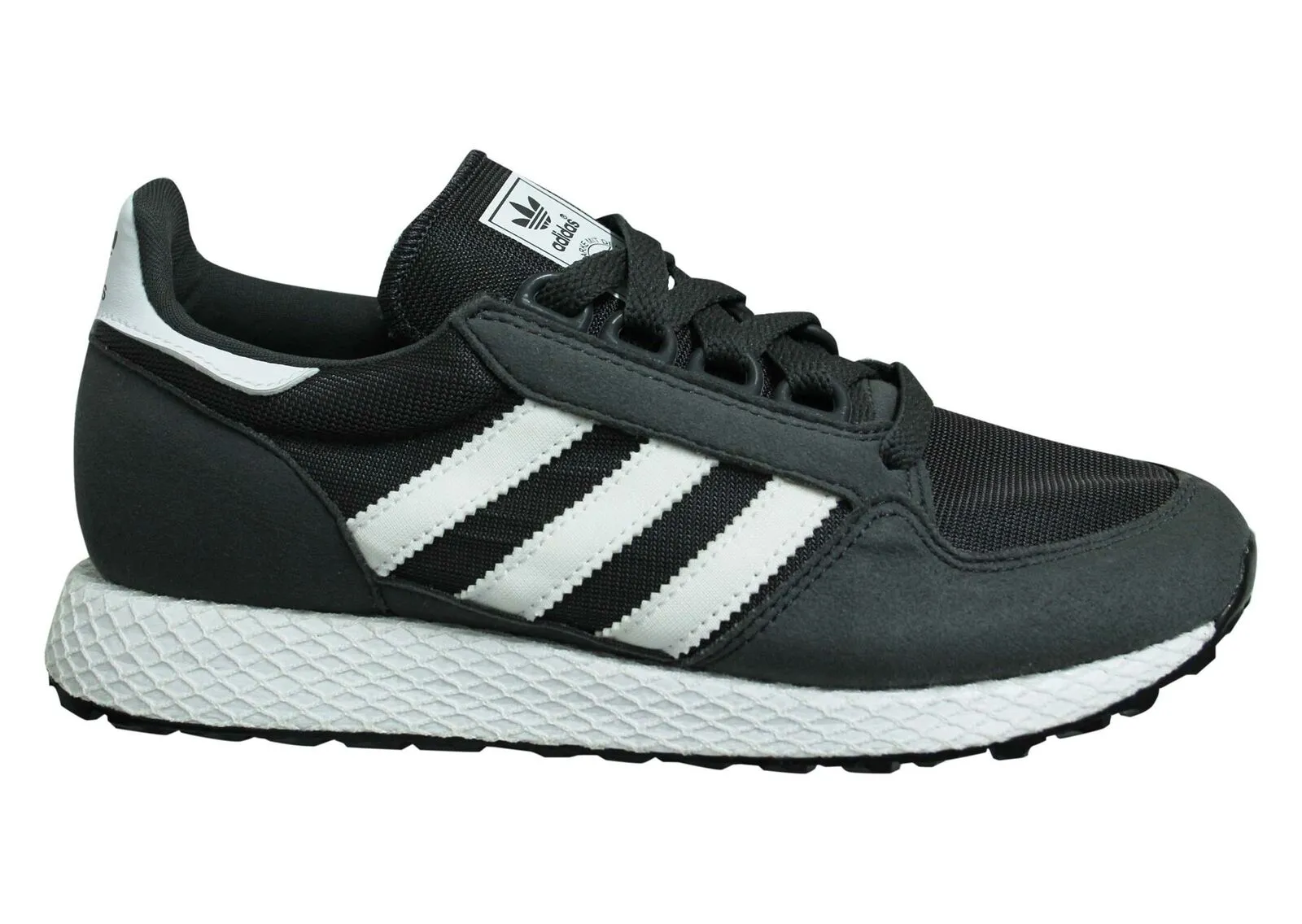 Adidas Originals Forest Grove Grey Lace Up Running Trainers - Kids