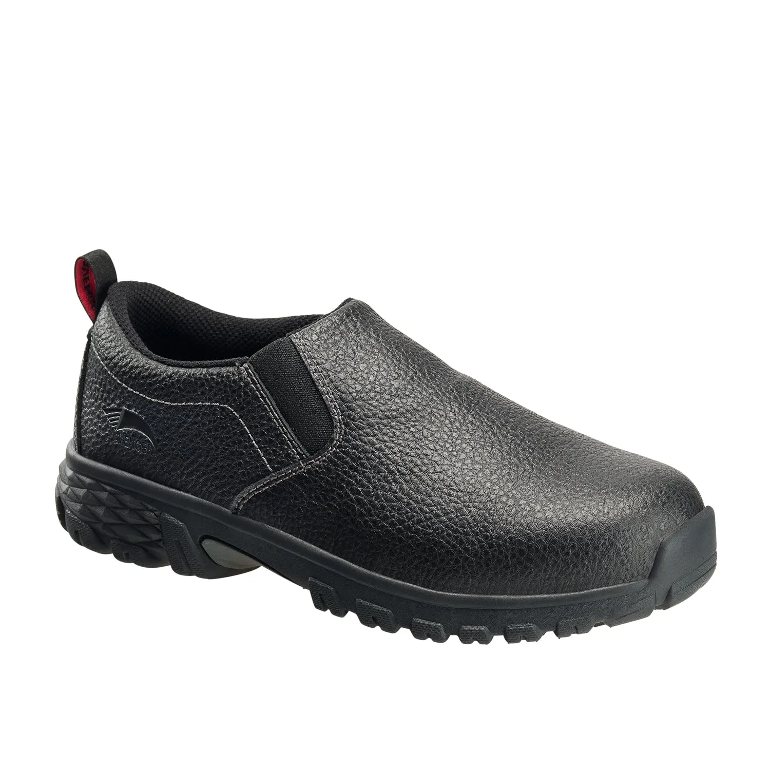 Avenger Mens Flight Black Leather Slip-On Shoes