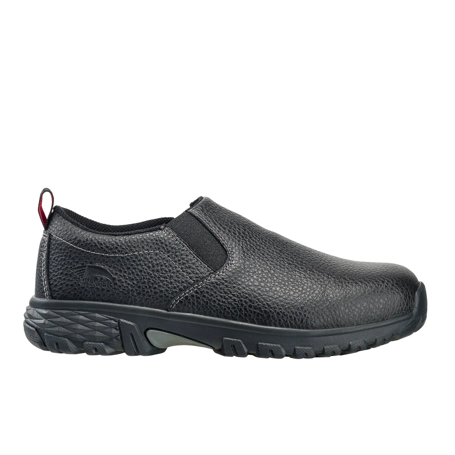 Avenger Mens Flight Black Leather Slip-On Shoes