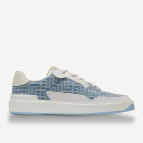 Balmain B-Court Flip Monogrammed PB Labyrinth Denim Sneakers