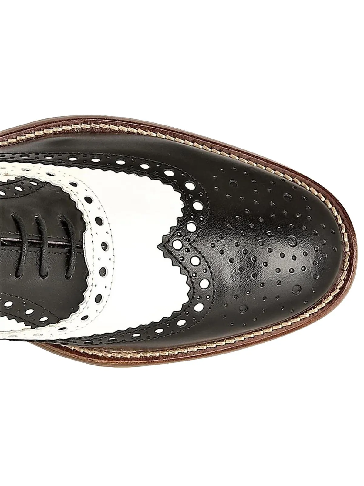 Black & White Leather Retro Style Spectator Shoes