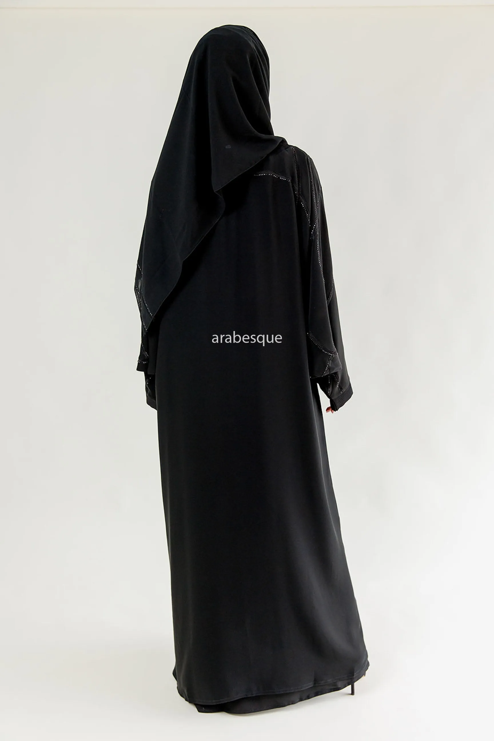 Closed Butterfly abaya with Embellished Embroidery - 2 Colours