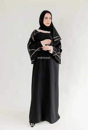 Closed Butterfly abaya with Embellished Embroidery - 2 Colours