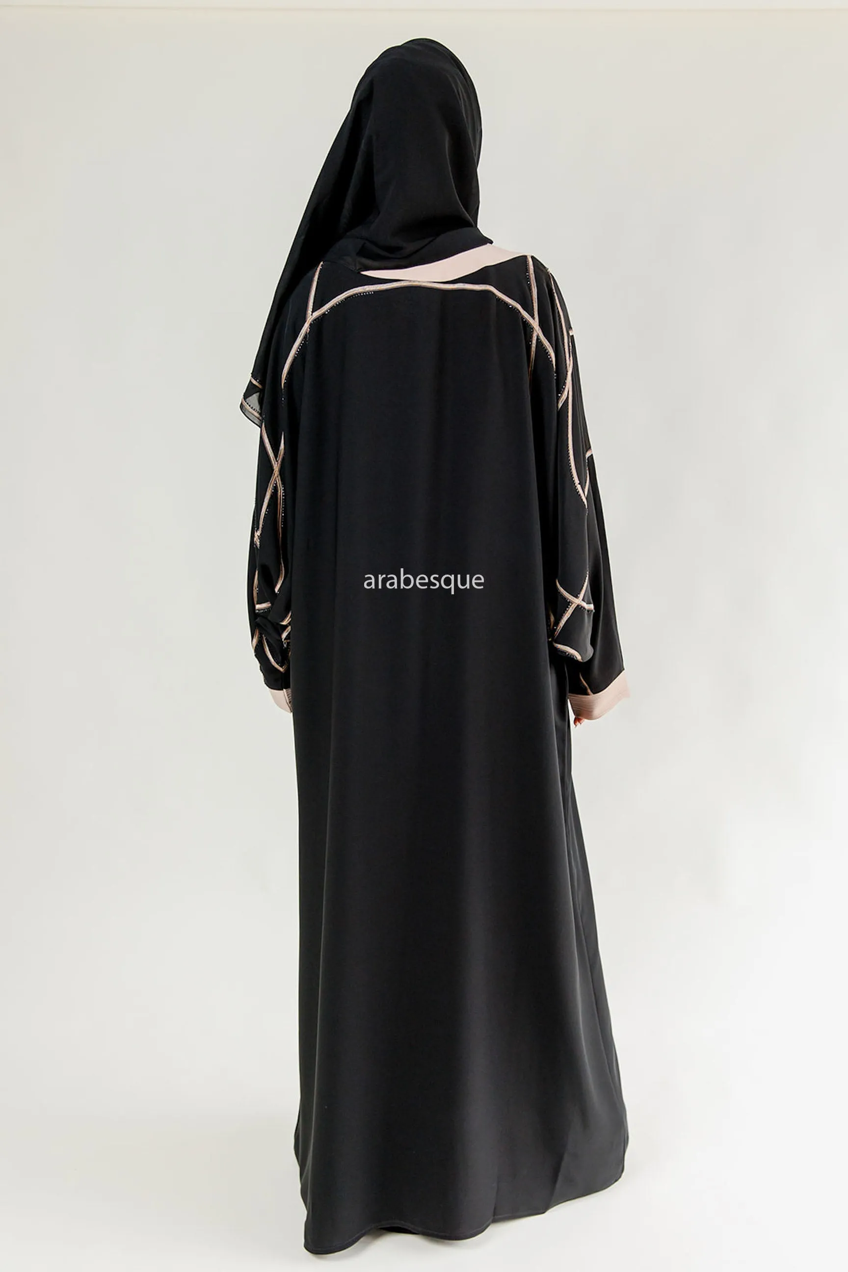 Closed Butterfly abaya with Embellished Embroidery - 2 Colours