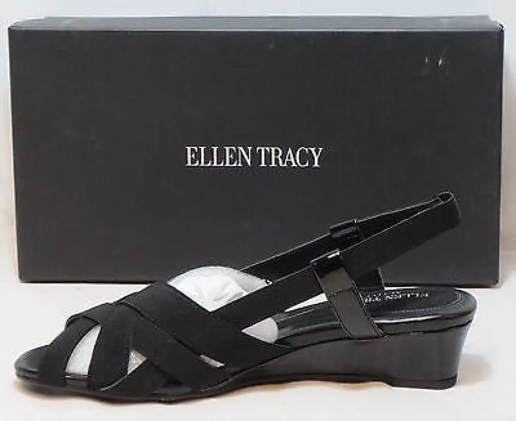 ELLEN TRACY Women's Jonas Sandal - Black Patent -  8M