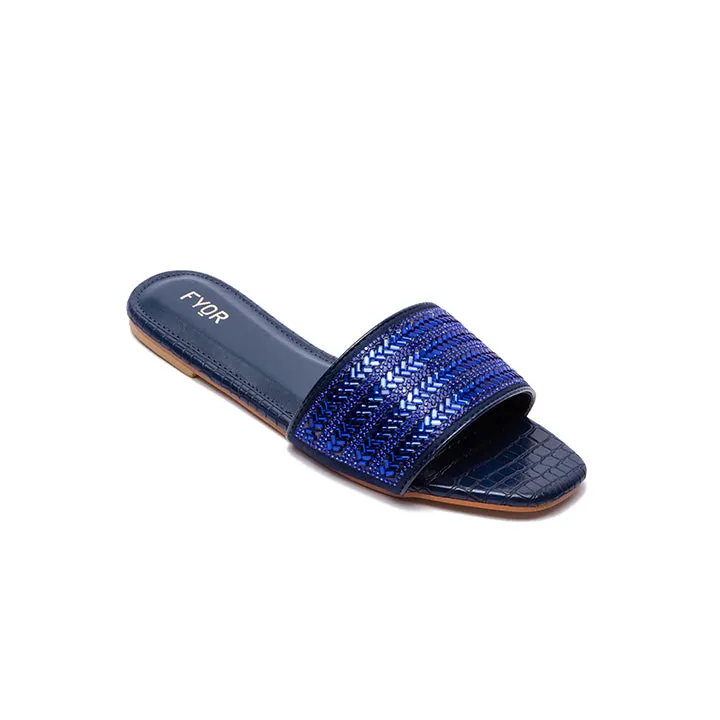 Embellished Broad Strap Slide Sandal MY 174