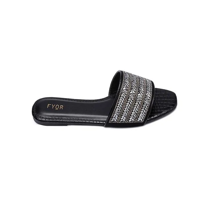 Embellished Broad Strap Slide Sandal MY 174