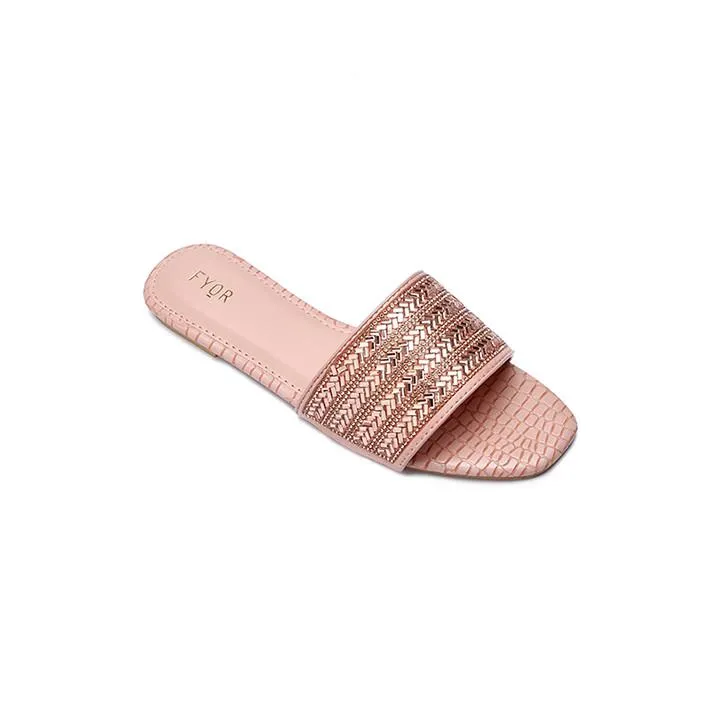 Embellished Broad Strap Slide Sandal MY 174