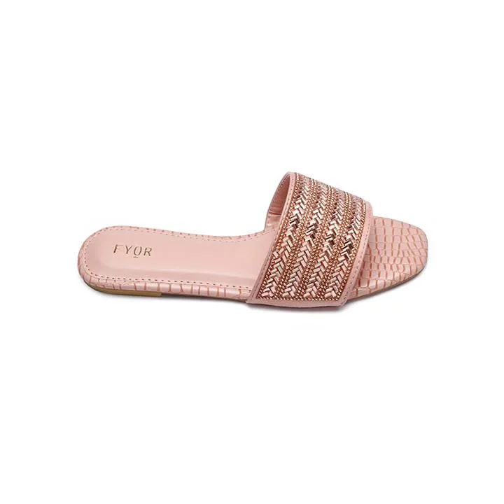 Embellished Broad Strap Slide Sandal MY 174