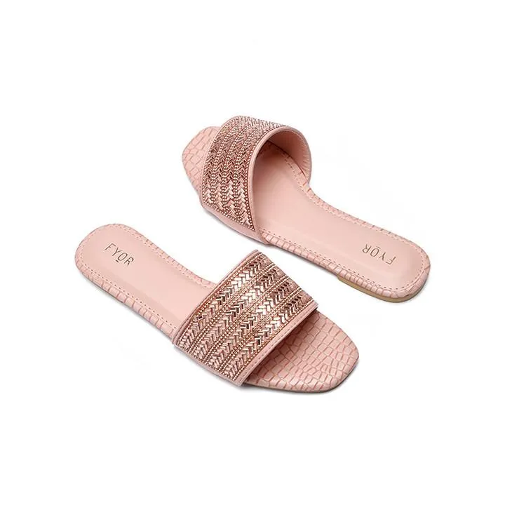 Embellished Broad Strap Slide Sandal MY 174