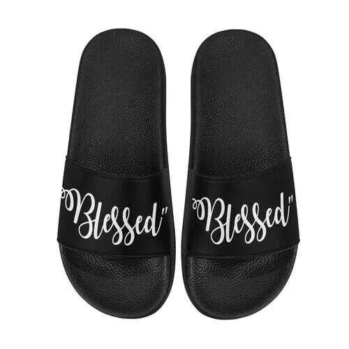 Flip-Flop Sandals, Blessed Graphic Style Women's Slides