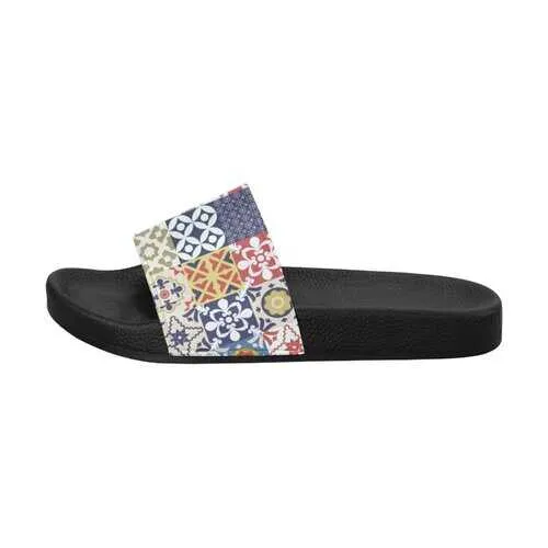 Flip-Flop Sandals, Patchwork Style Women's Slides