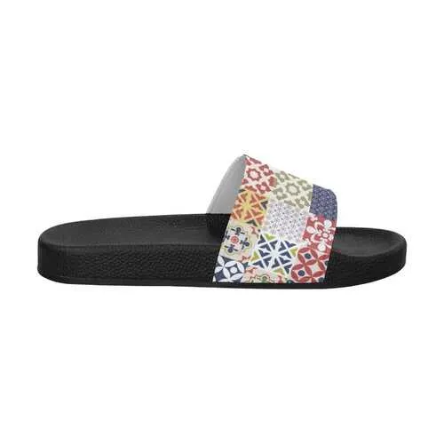 Flip-Flop Sandals, Patchwork Style Women's Slides