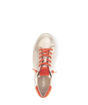 GABOR Gold & Orange Leather Trainer 34262