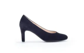 Gabor Navy Suede Court Shoe EDINA