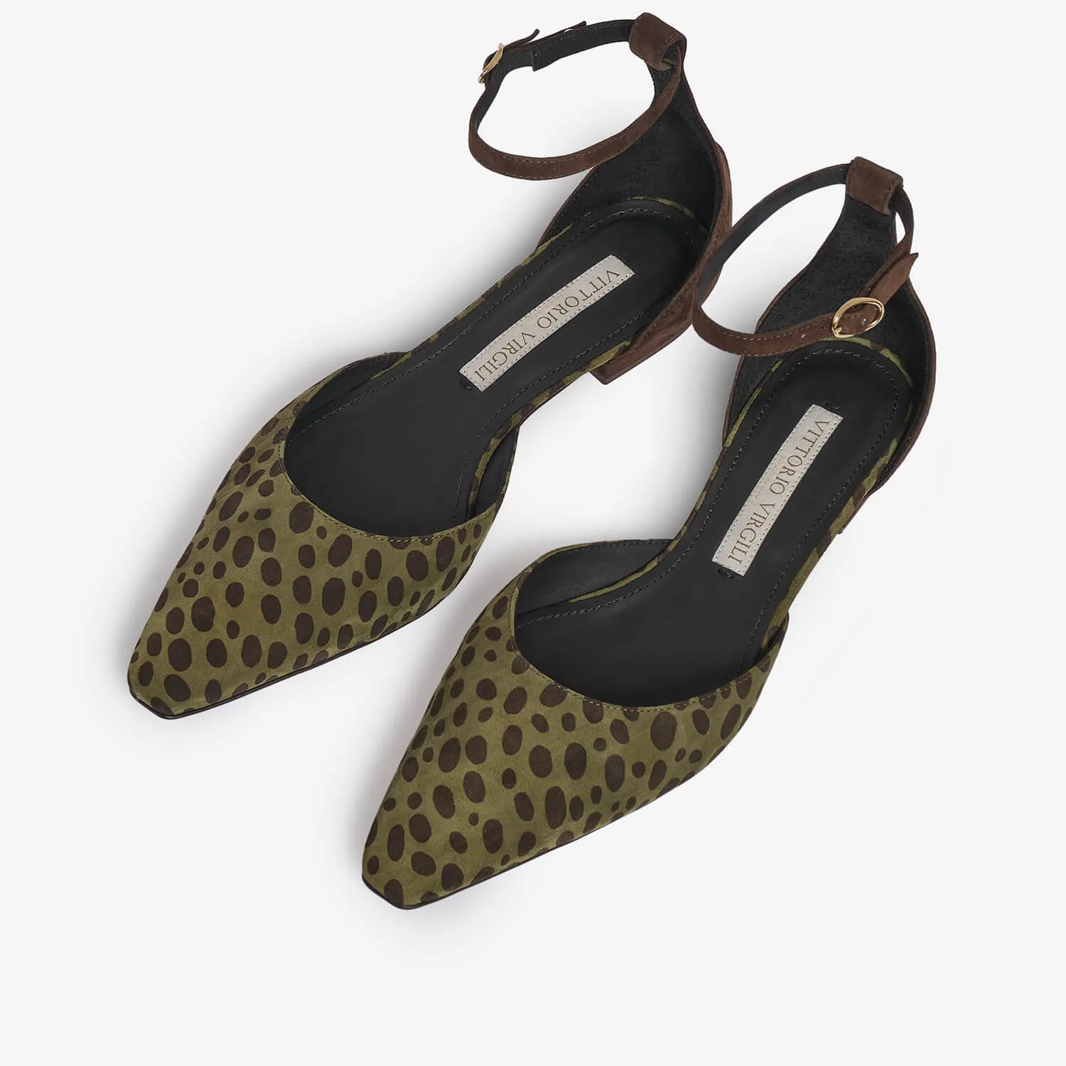 Green-brown women's ballet flat