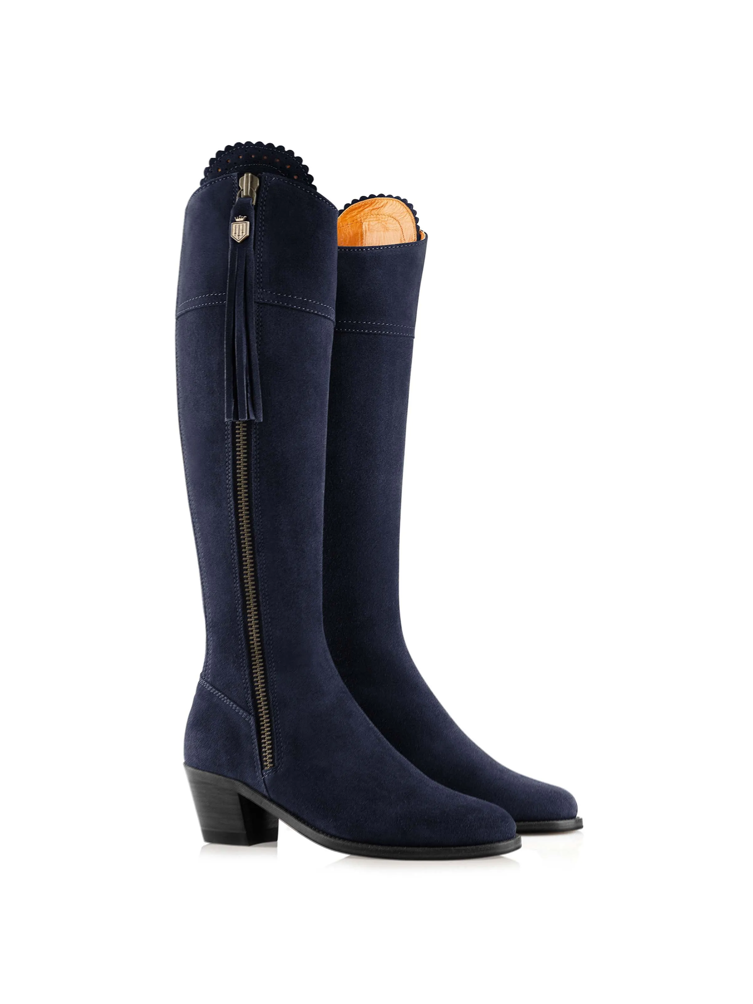 Heeled Regina (Regular Fit) - Navy Blue Suede