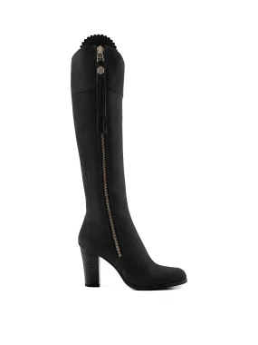 High Heeled Regina (Narrow Fit) - Black Suede