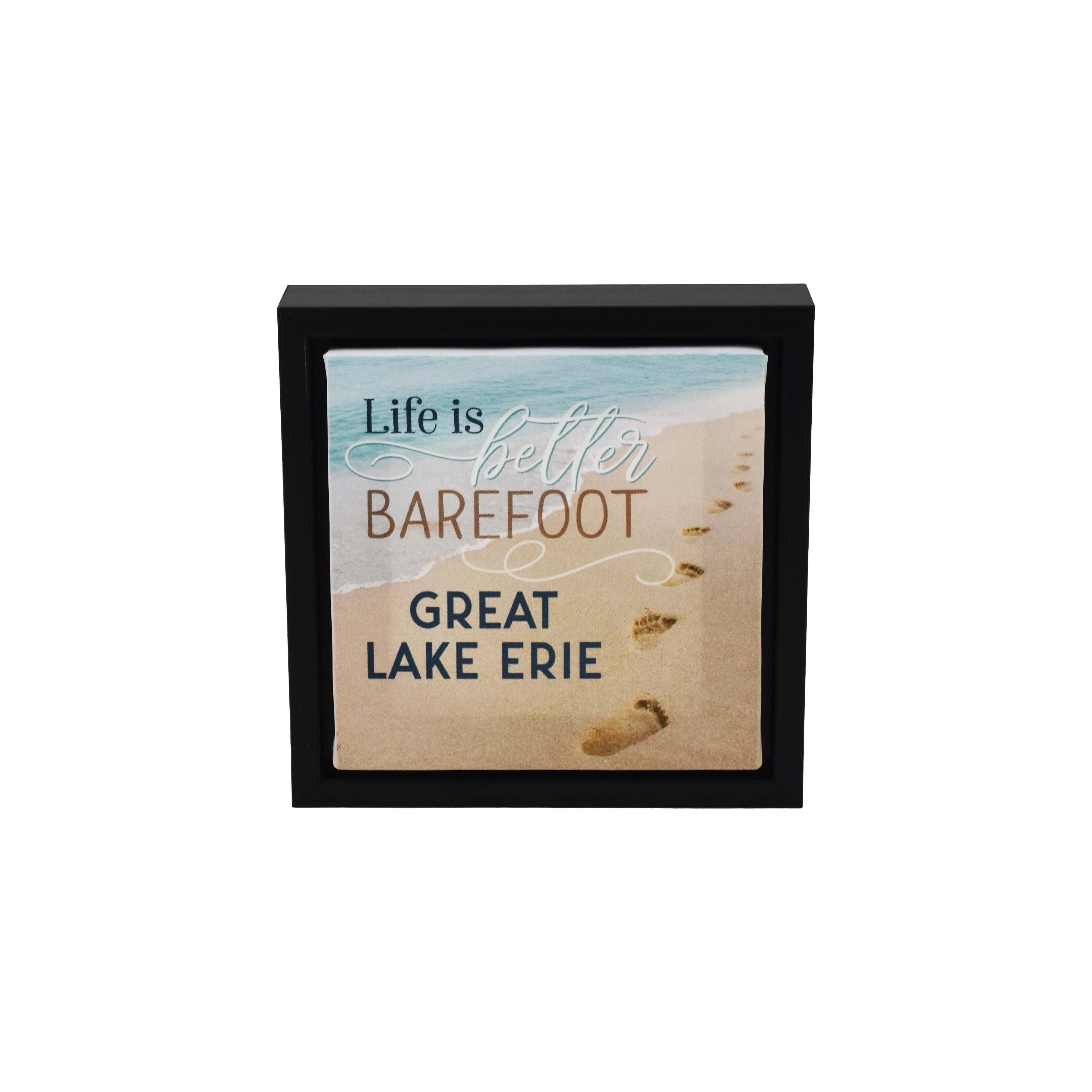 Life Is Better Barefoot Framed Canvas Sign