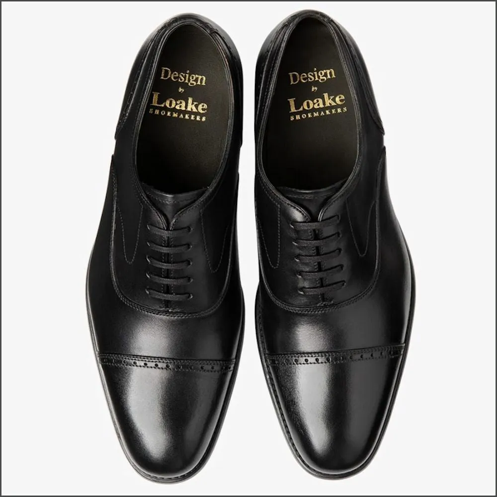 Loake Hughes Black Semi-brouge*