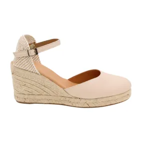 PINAZ Cream Leather Espadrille