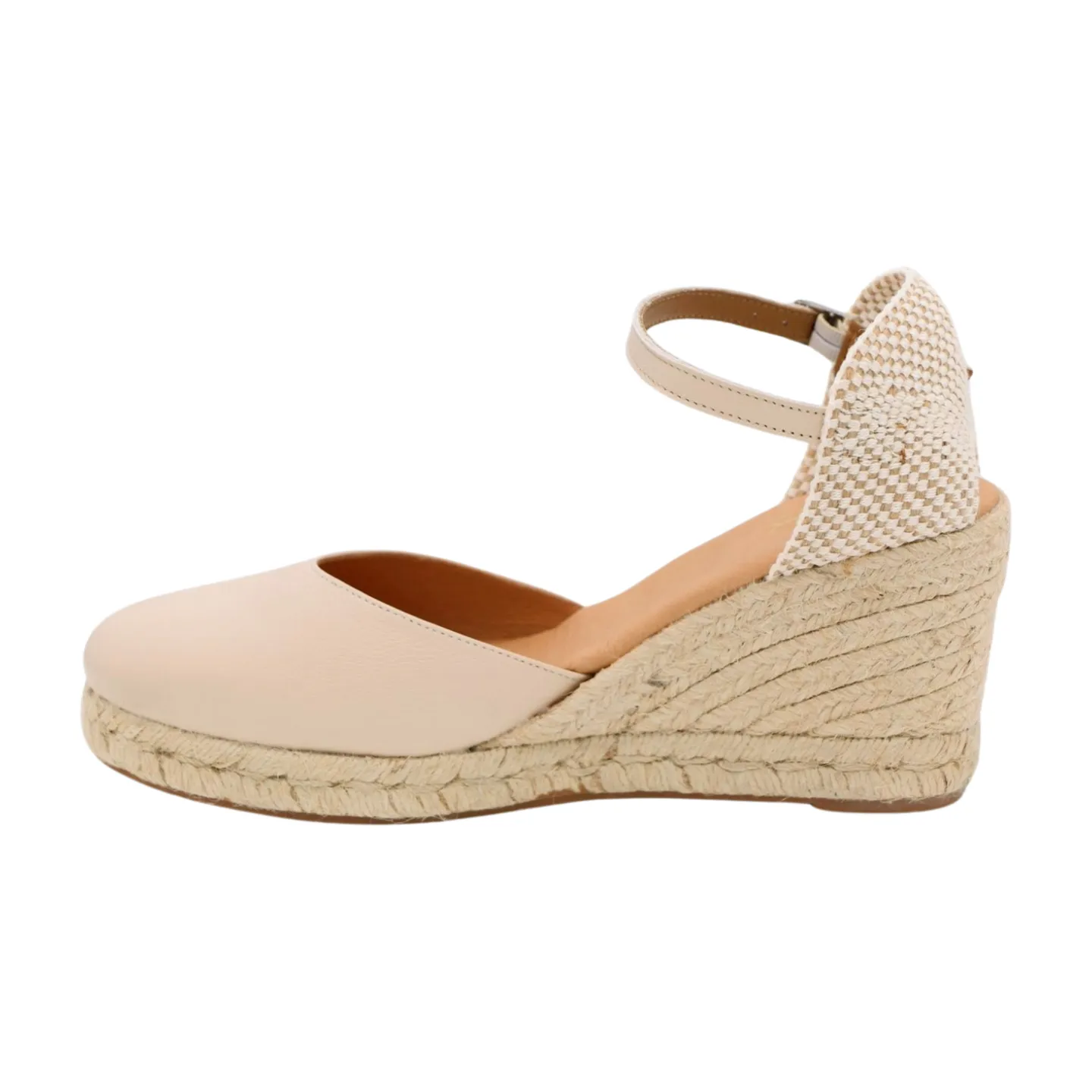 PINAZ Cream Leather Espadrille