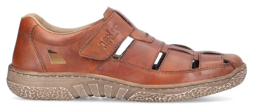 Rieker 03578-24 Mens Leather Touch-Fastening Sandal