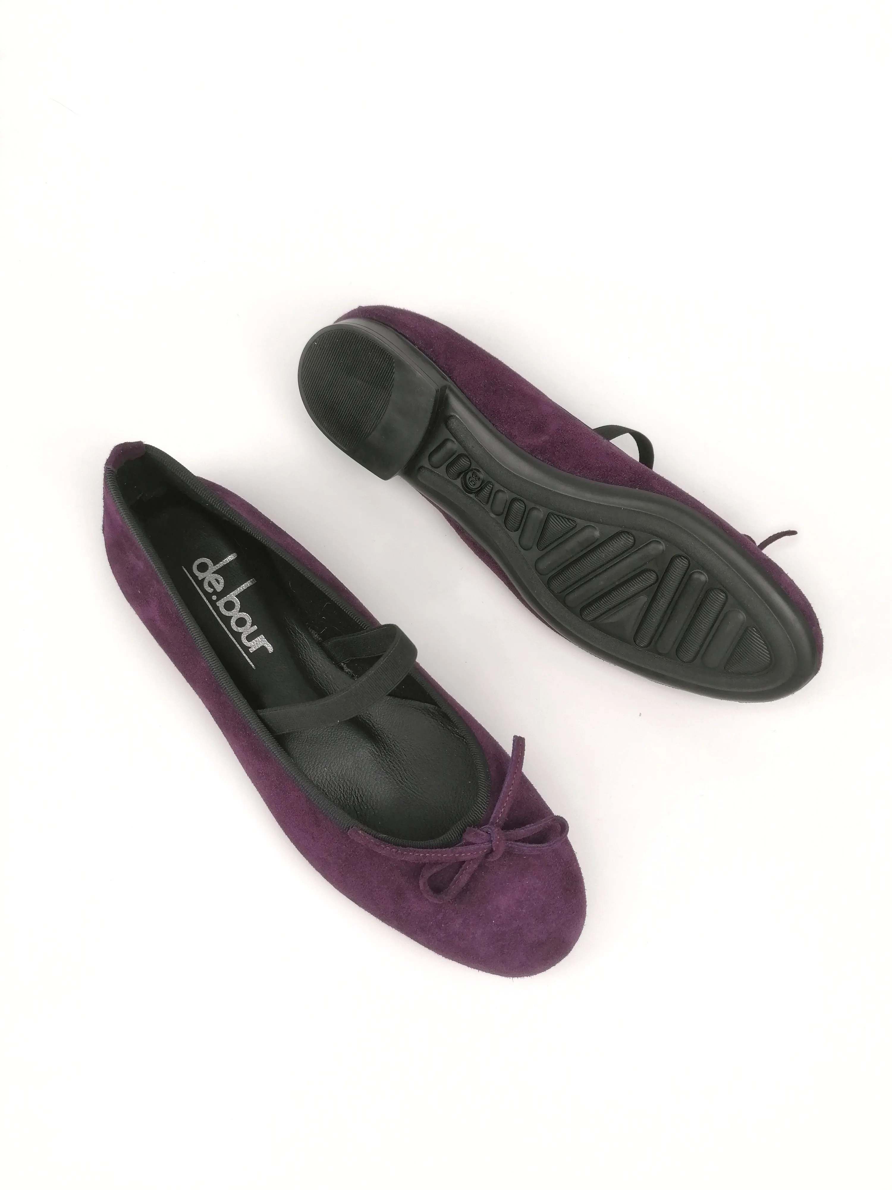 SABRINA PURPLE SUEDE LEATHER BALLERINAS