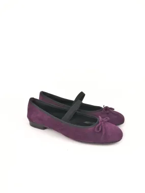 SABRINA PURPLE SUEDE LEATHER BALLERINAS