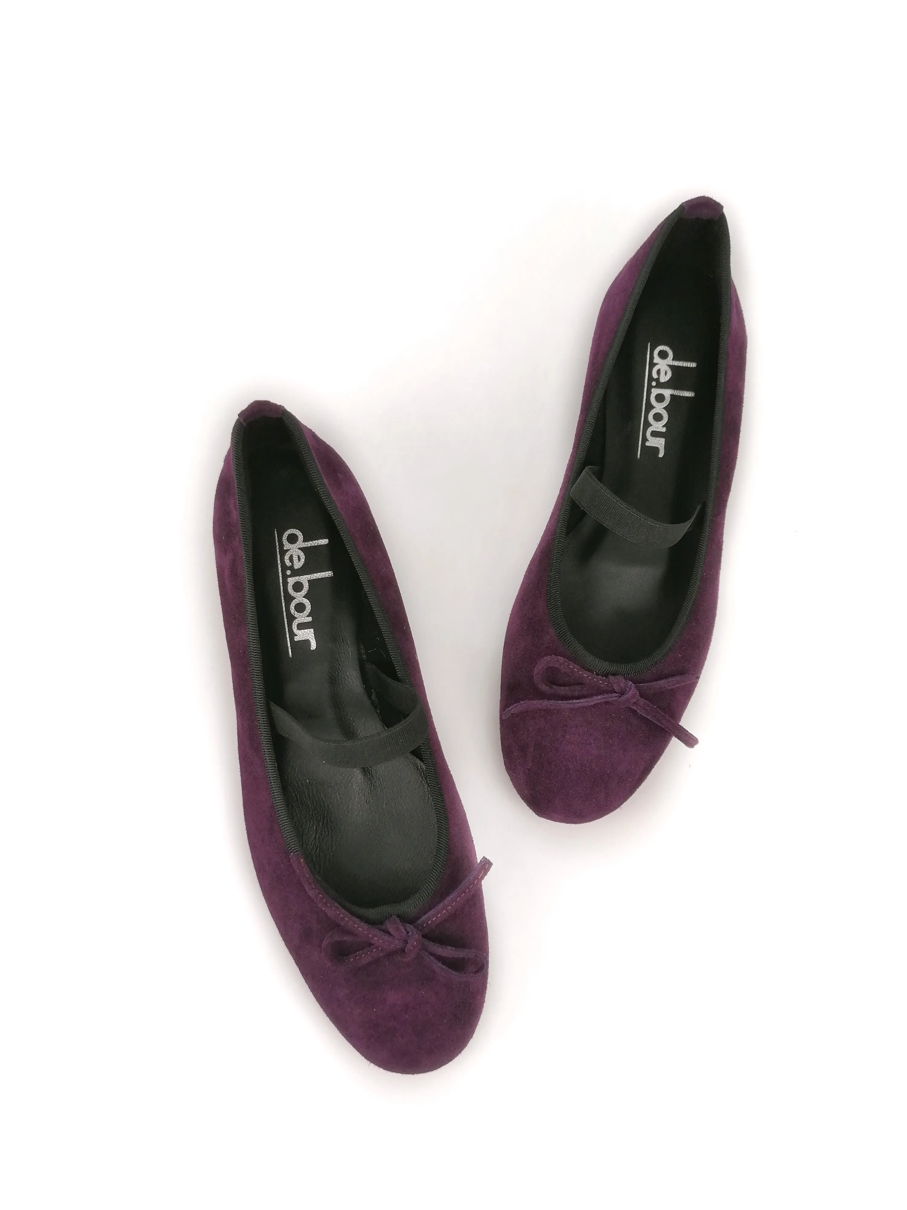 SABRINA PURPLE SUEDE LEATHER BALLERINAS