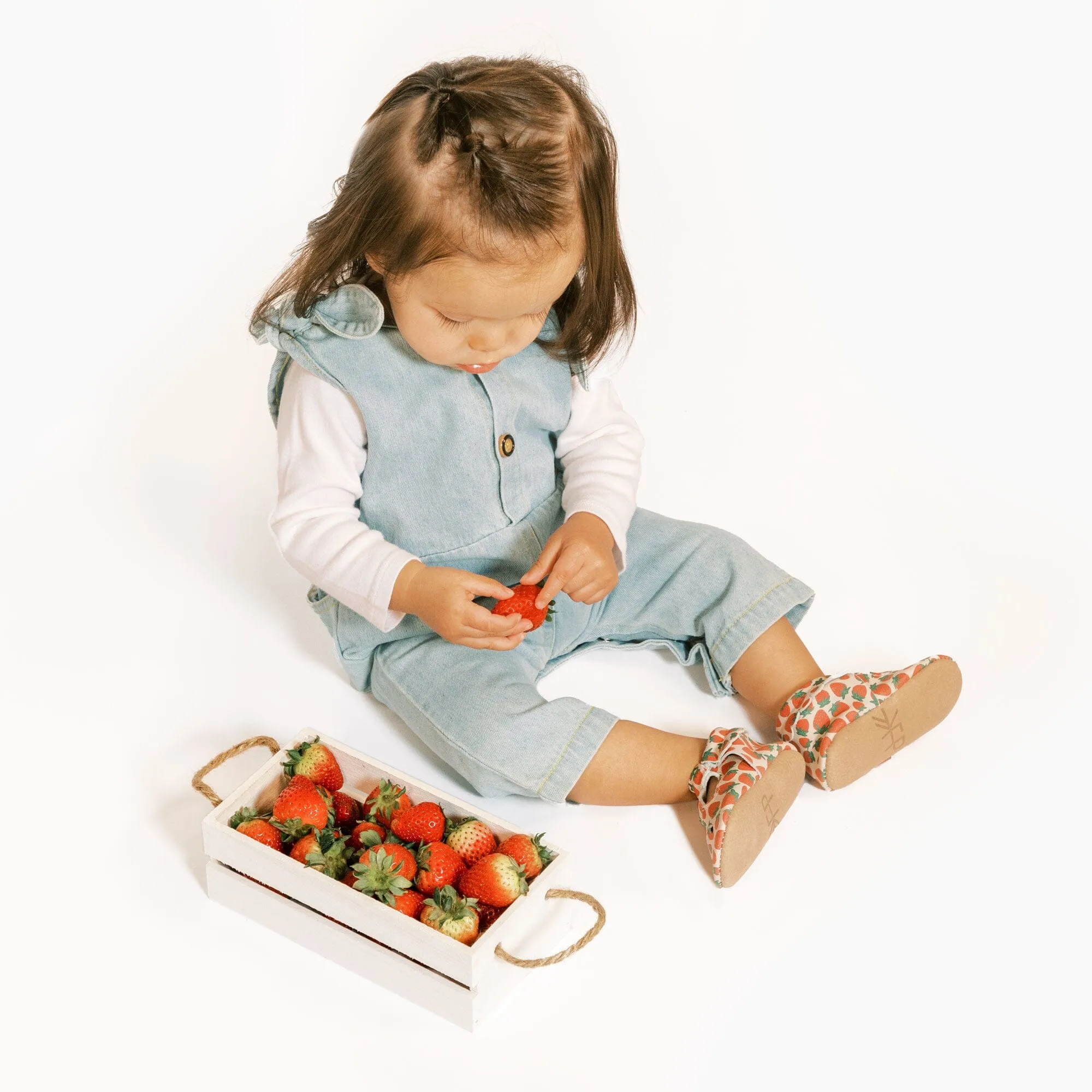 Strawberries 'n' Cream Mary Jane Baby Shoe