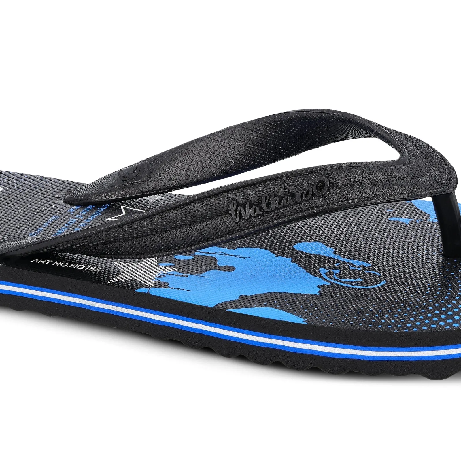 Walkaroo Gents Flip Flop Thong  - HG163 Blue Black