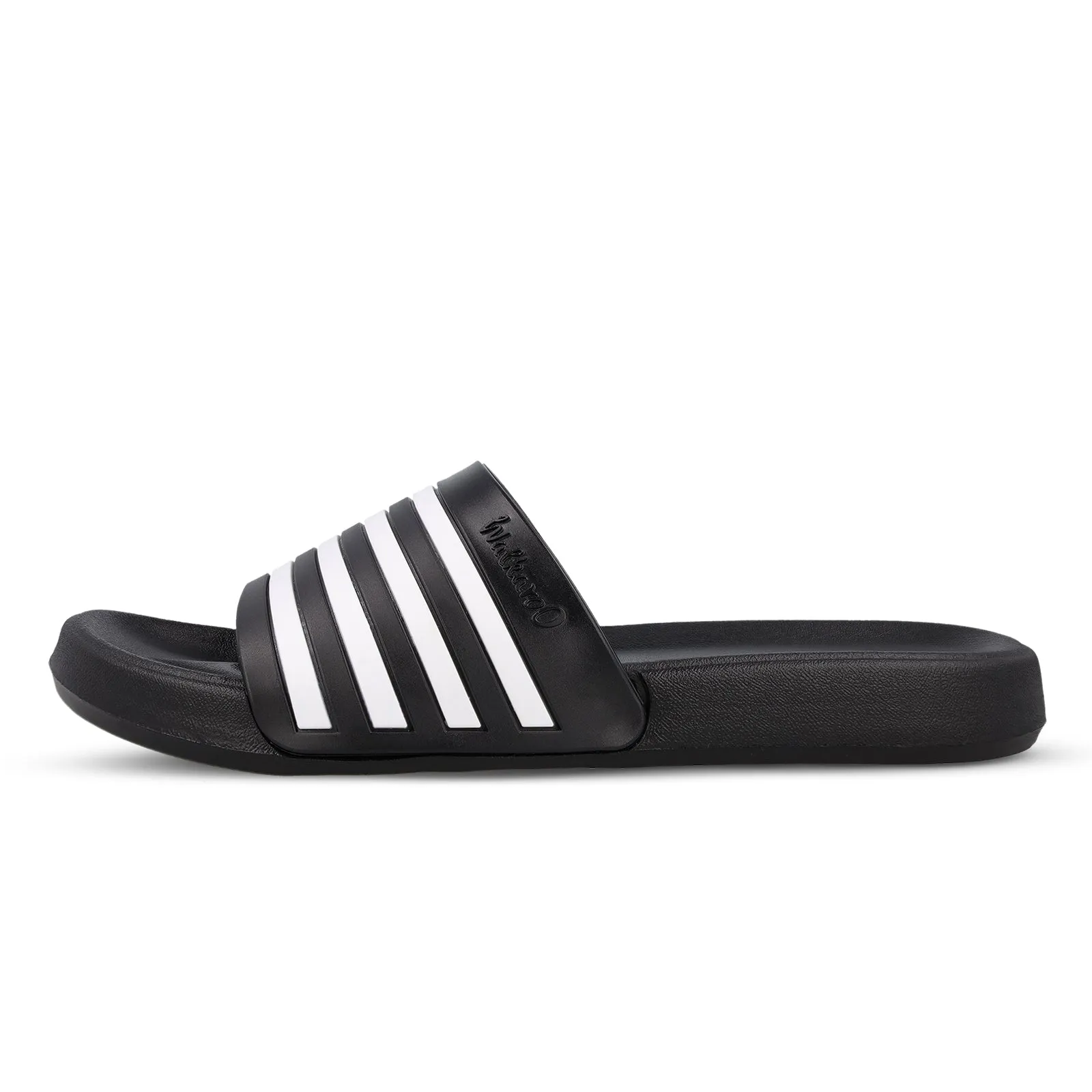 Walkaroo Mens Flip Flop Sliders  - WC4819 Black