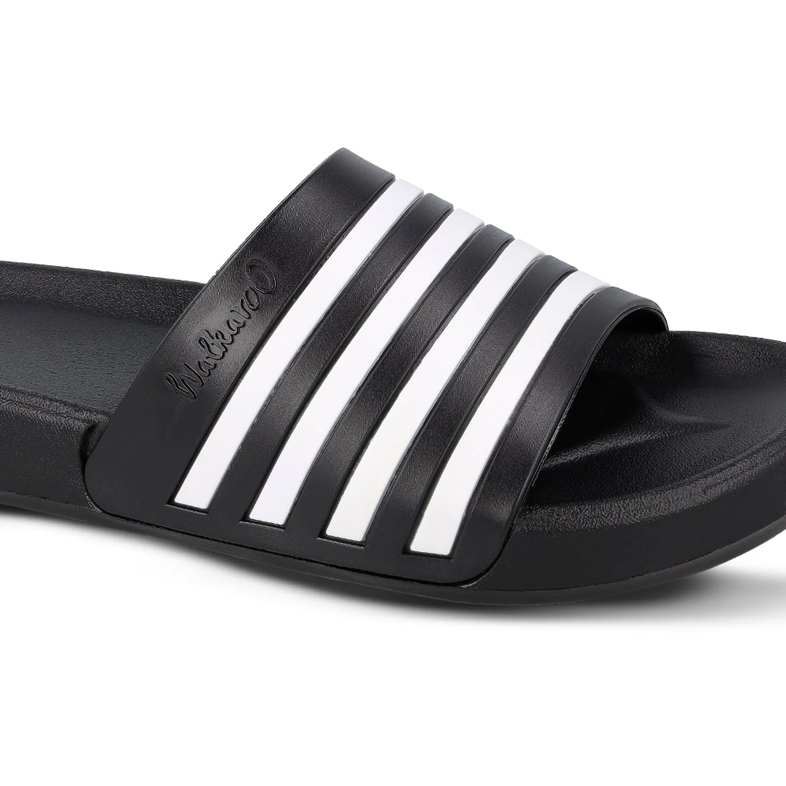 Walkaroo Mens Flip Flop Sliders  - WC4819 Black